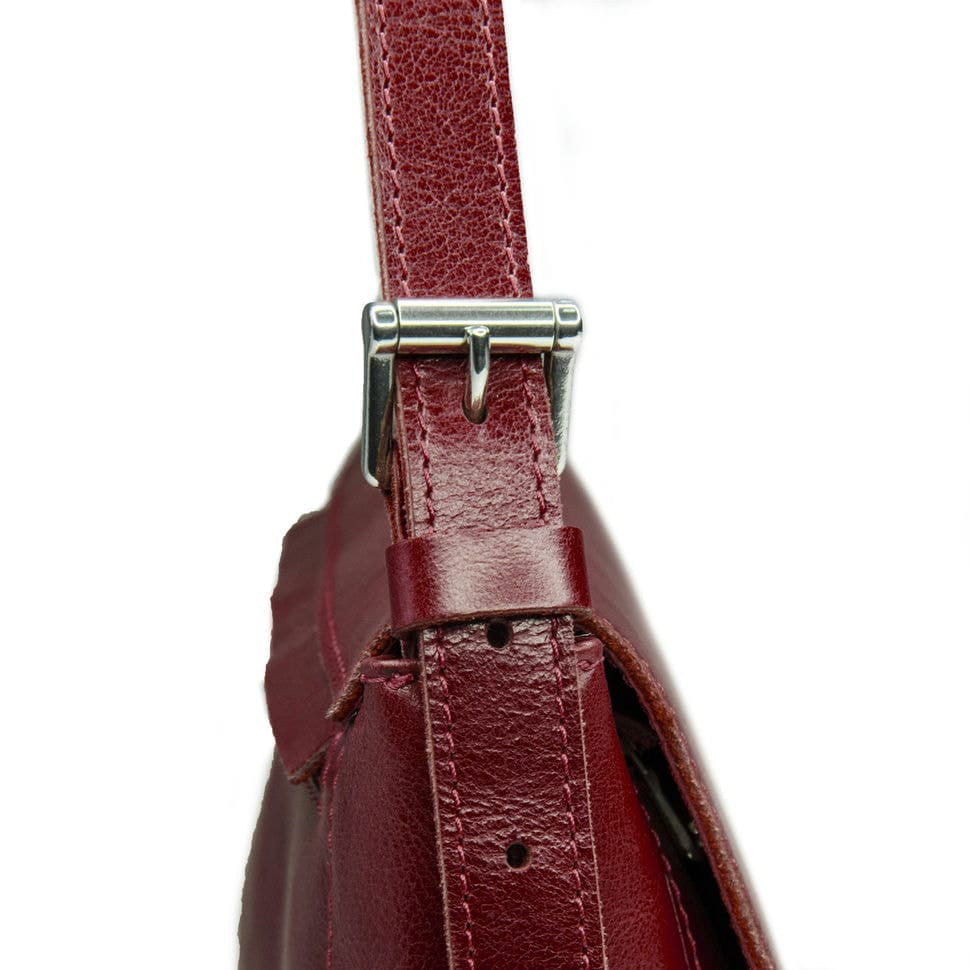 Women's bag Grande Pelle 270x180x70 mm glossy leather cherry