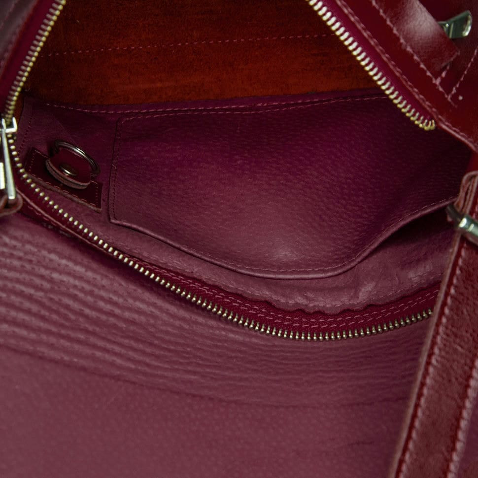 Women's bag Grande Pelle 270x180x70 mm glossy leather cherry