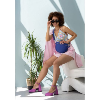 Vacation leather crossbody bag purple floatar