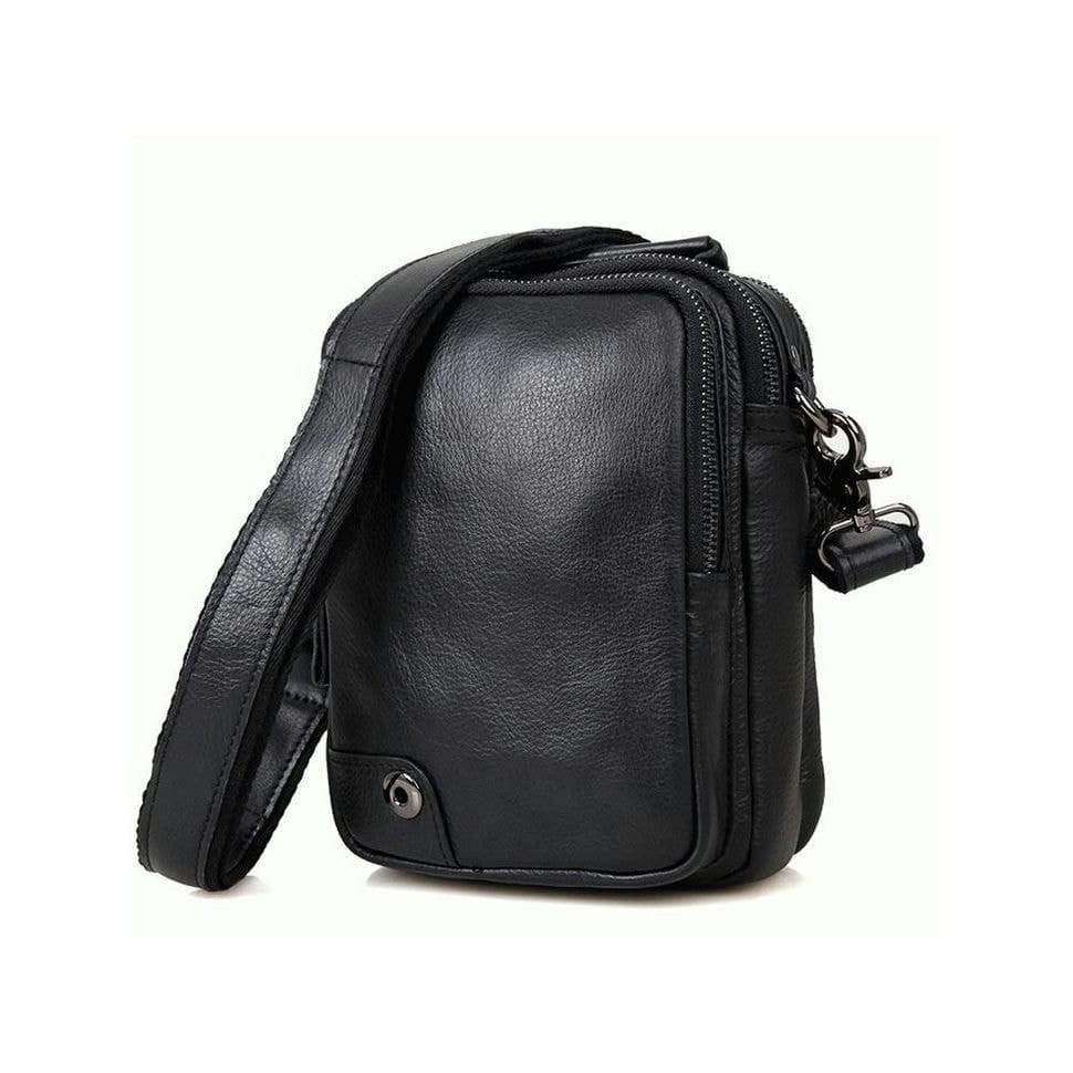 Чоловіча шкіряна сумка через плече BUFFALO BAGS 1007A чорна