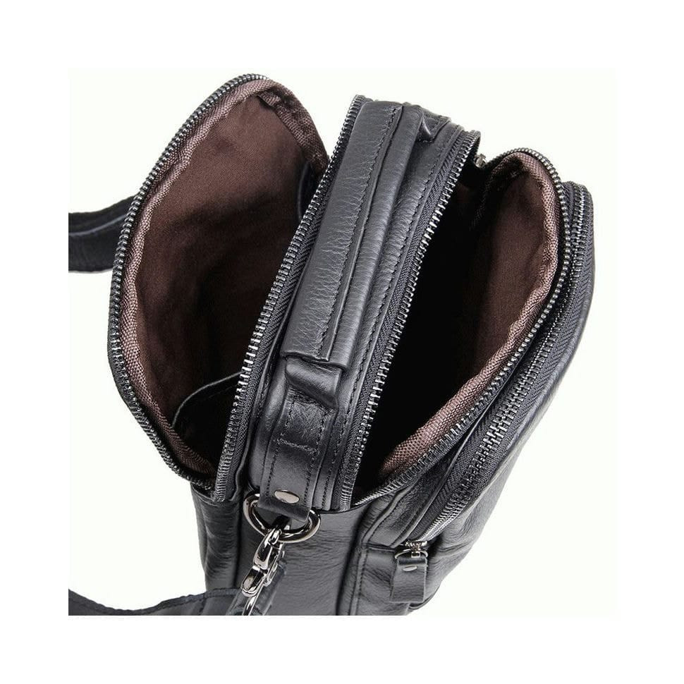 Чоловіча шкіряна сумка через плече BUFFALO BAGS 1007A чорна