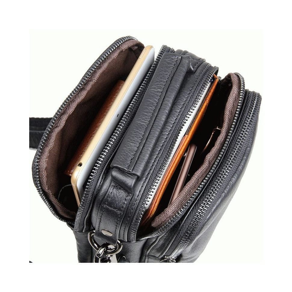 Чоловіча шкіряна сумка через плече BUFFALO BAGS 1007A чорна