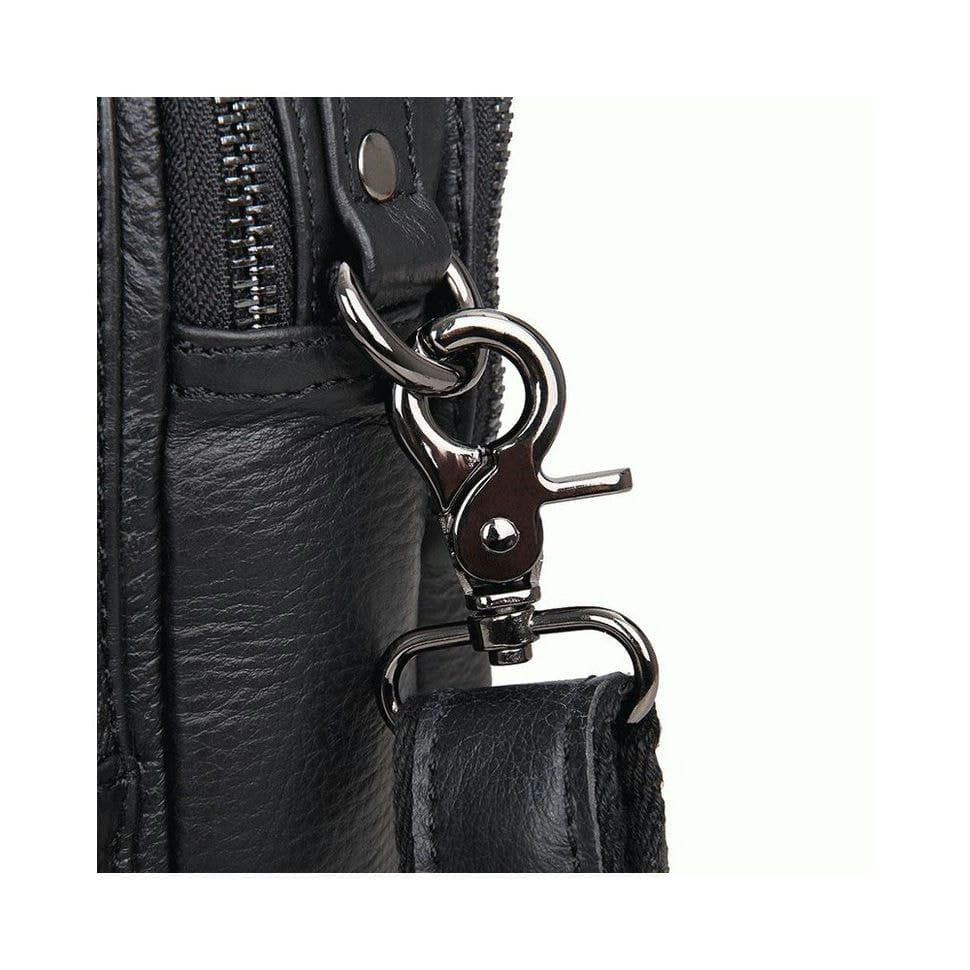 Чоловіча шкіряна сумка через плече BUFFALO BAGS 1007A чорна