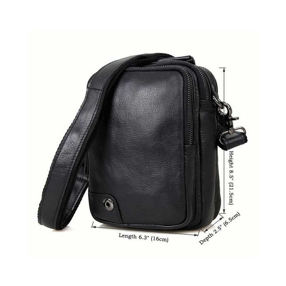 Чоловіча шкіряна сумка через плече BUFFALO BAGS 1007A чорна