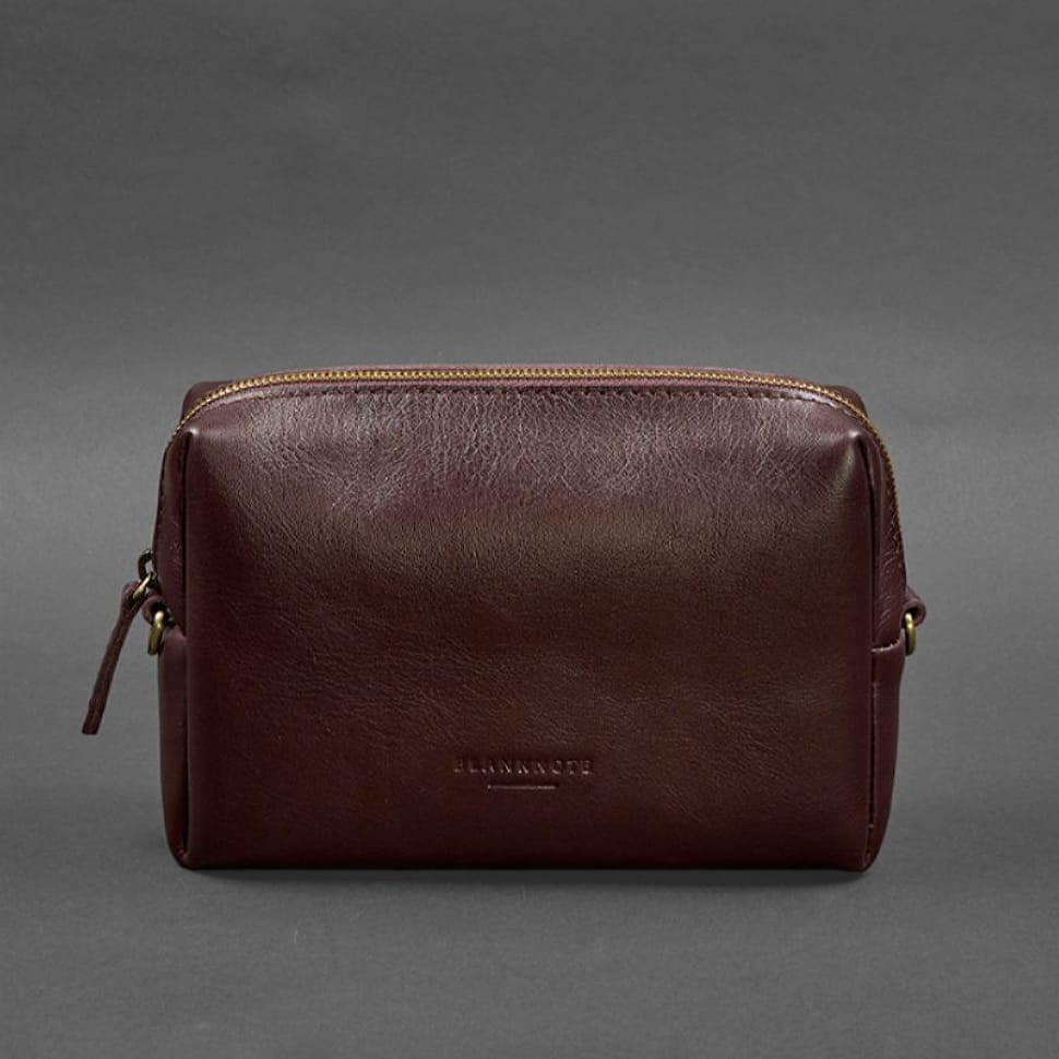 Шкіряна косметичка-несесер 3.0 Бордовий Краст