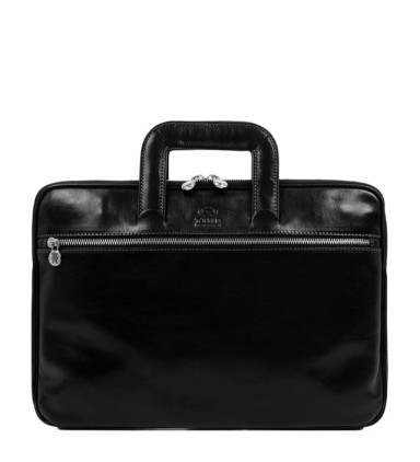 Womens Leather Briefcase Laptop Bag - Brave New World -  Black color -  Time Resistance 5212001W