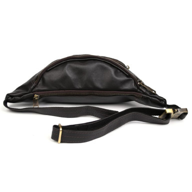 Genuine leather waist bag with pocket TARWA GC-30351-3md 