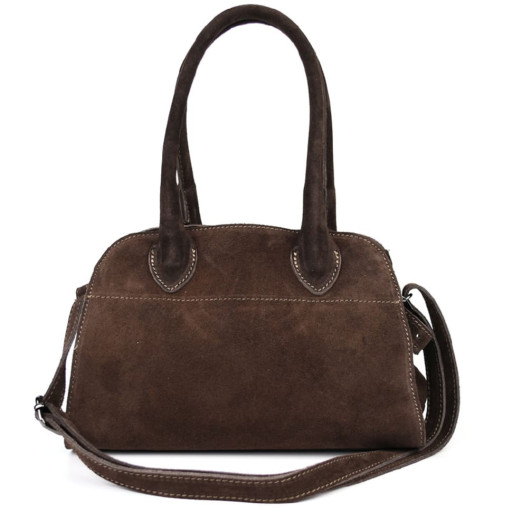 Замшева жіноча сумка тоут Італія Firenze fz3752_chok у кольорі шоколад