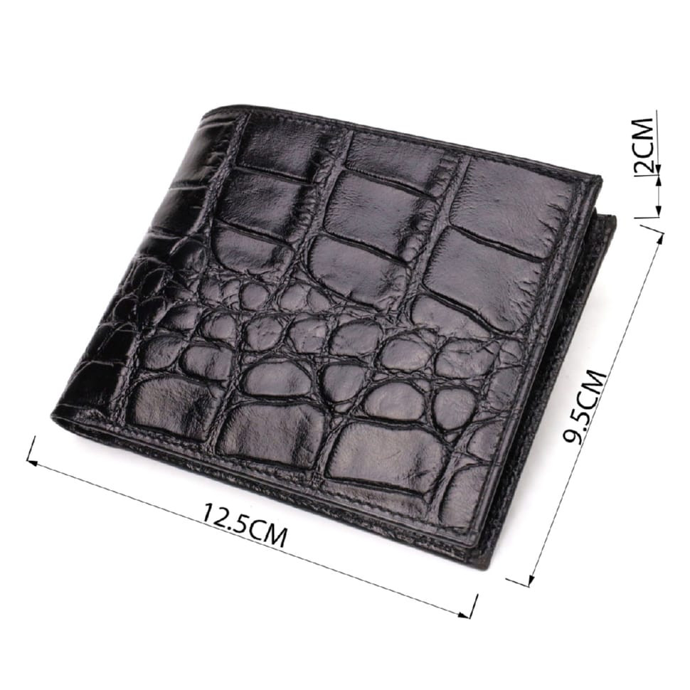 Чоловічий портмоне з натуральної шкіри з тисненням під крокодила CANPELLINI 21866 Чорний