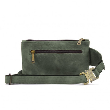 Leather belt bag, banana RE-8136-3md TARWA green crazy