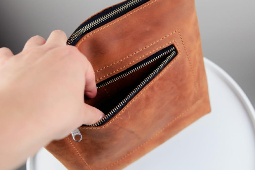 Сумка-месенджер з натуральної шкіри Crazy Horse, через плече (світло-коричневий)