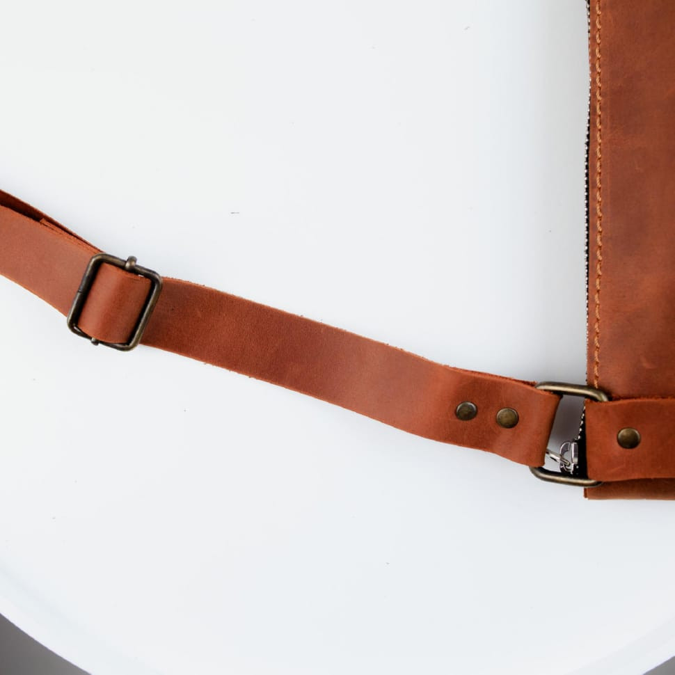 Crazy Horse Genuine Leather Shoulder Messenger Bag (Light Brown)