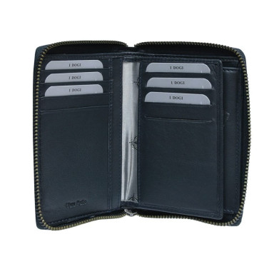 Leather wallet Cortina 5086 navy blue