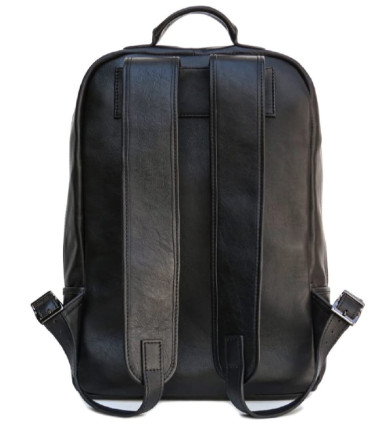 Черный молодежный кожаный рюкзак Newery N1003GA