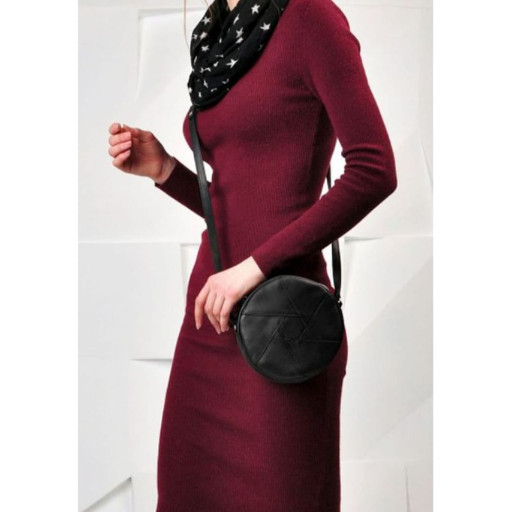 Жіноча шкіряна сумка Бон-Бон чорна Crazy Horse