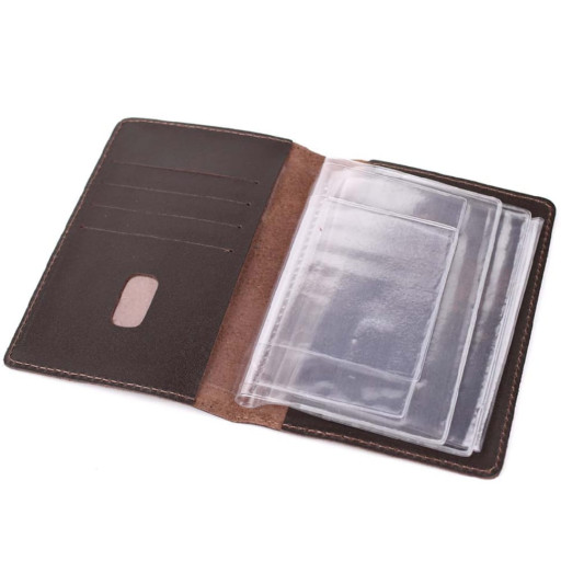 Кожаная обложка для авто документов Limary Lim-3991GC коричневая