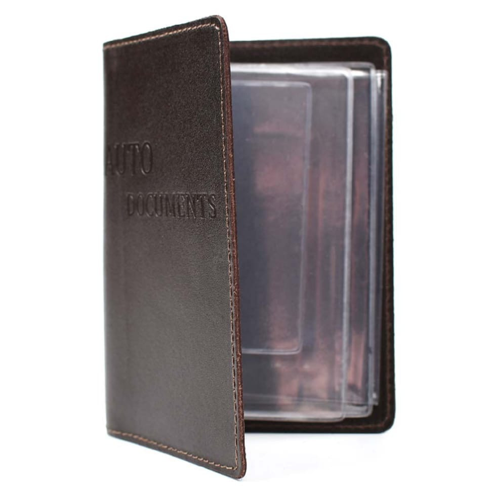 Шкіряна обкладинка для авто документів Limary Lim-3991GC коричнева