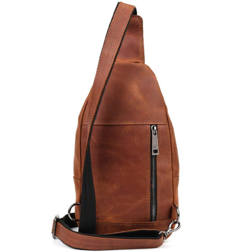 Чоловічий рюкзак слінг із кінської шкіри TARWA RB-4004-3md коньячний