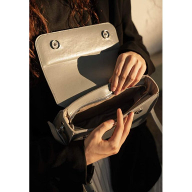 Moment women's leather mini bag gray