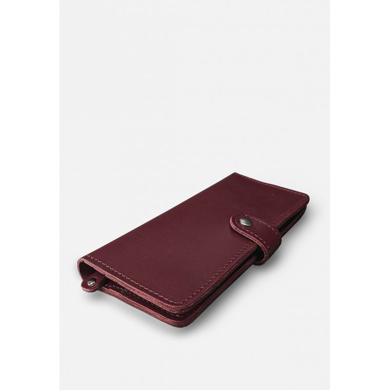 Шкіряне портмоне Classic бордове