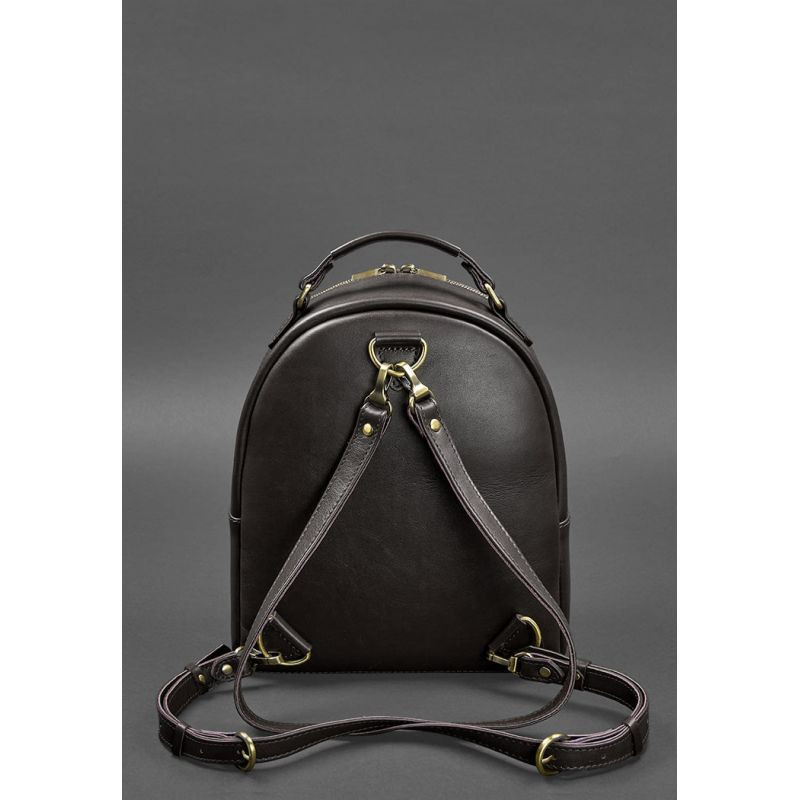 Kylie Leather Mini Backpack for Women Dark Brown Crust
