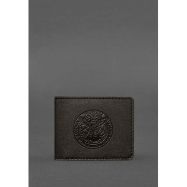 Leather cover for the ID of the Main Directorate of Intelligence (GUR) dark brown