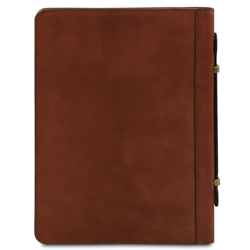 Cesare Leather document case with handle and ring binder