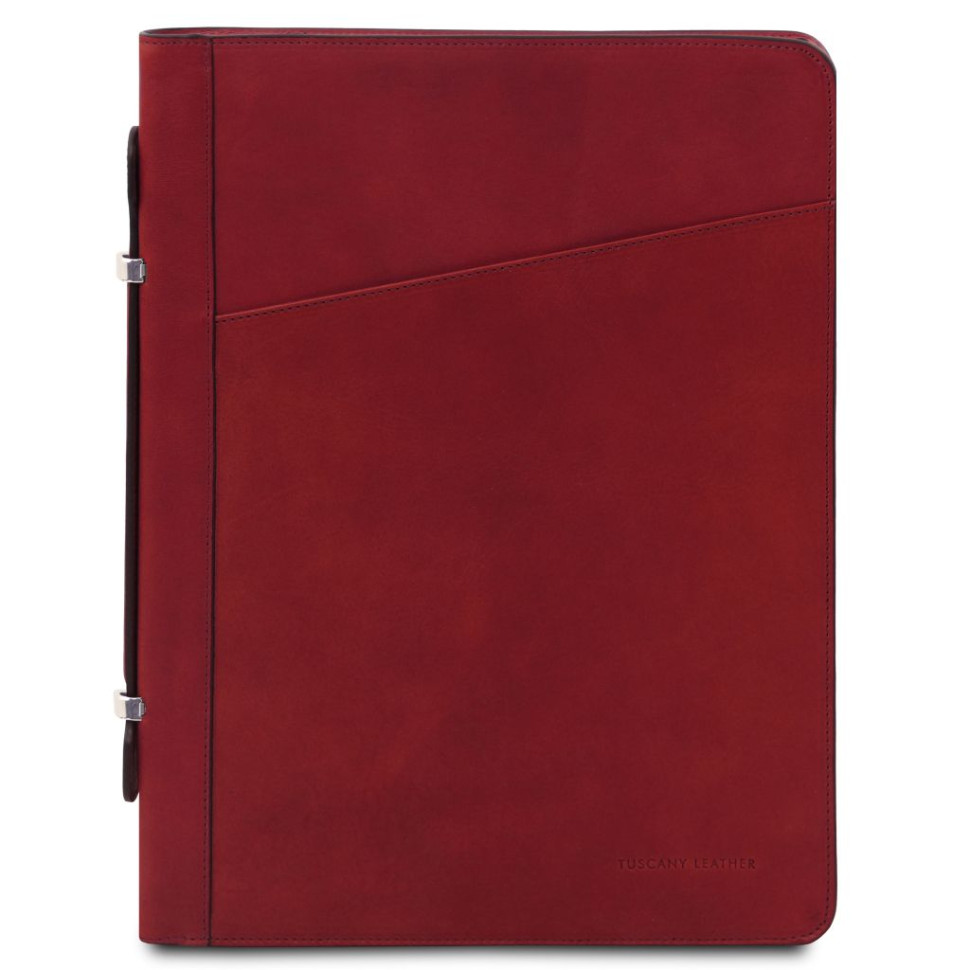 Cesare Leather document case with handle and ring binder