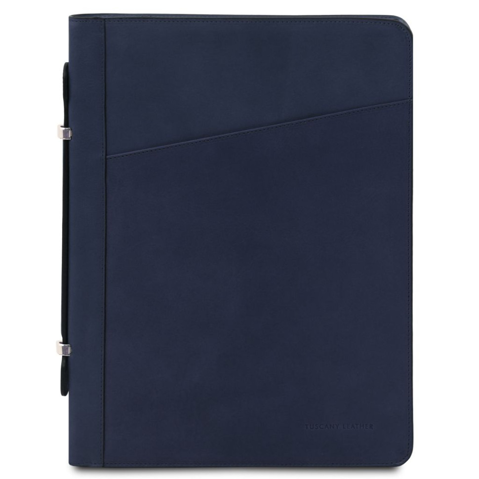 Cesare Leather document case with handle and ring binder