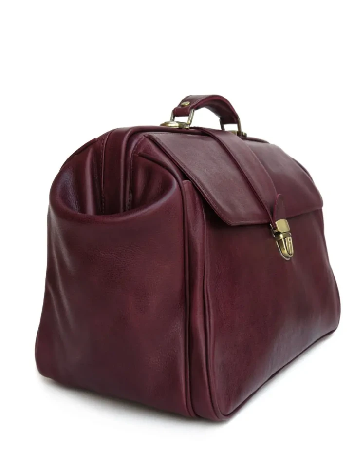 Элитный кожаный саквояж с кожаной подкладкой Newery N8051Bordo