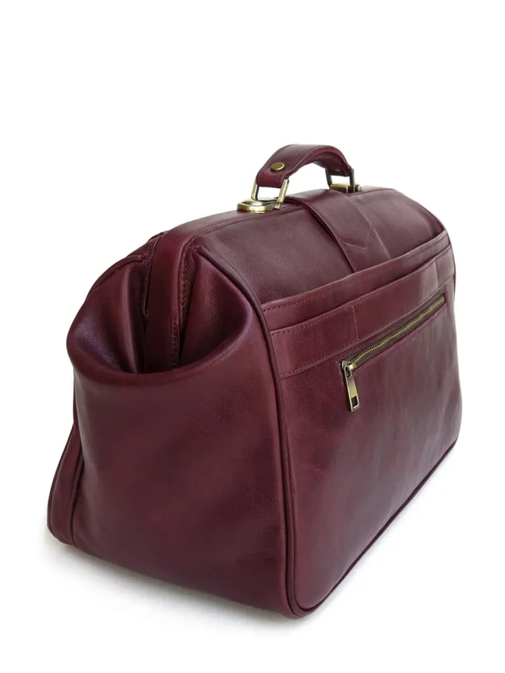 Элитный кожаный саквояж с кожаной подкладкой Newery N8051Bordo