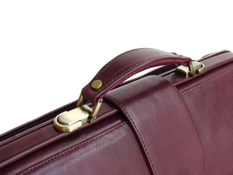Элитный кожаный саквояж с кожаной подкладкой Newery N8051Bordo