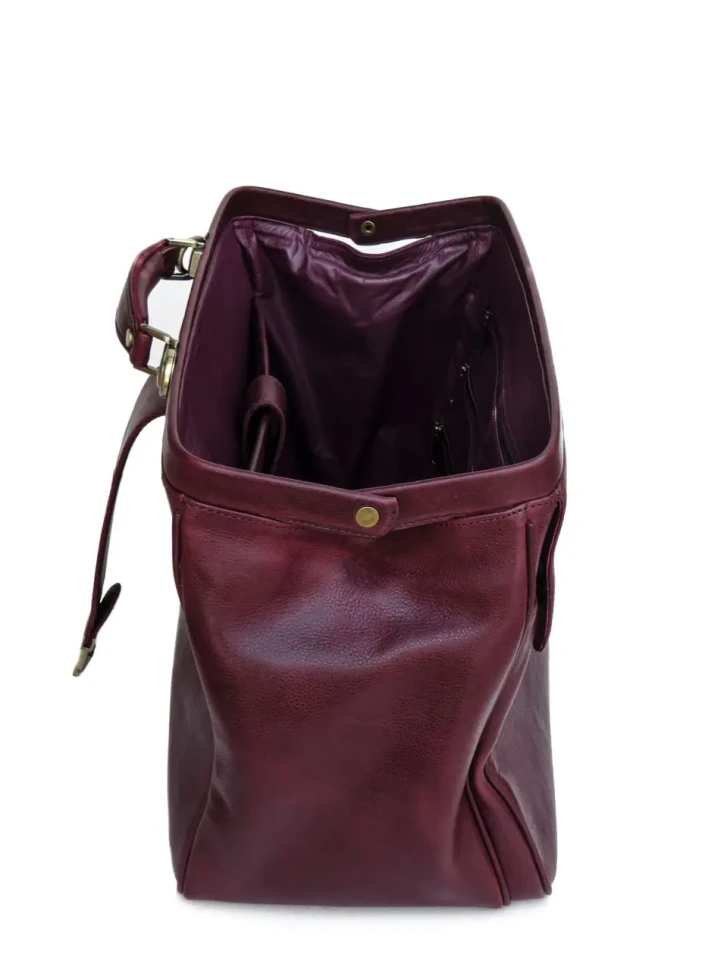 Элитный кожаный саквояж с кожаной подкладкой Newery N8051Bordo