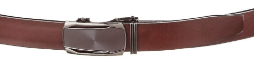 Ремінь з натуральної шкіри зі шкіряною вставкою у пряжці Vintage 20216 Коричневий