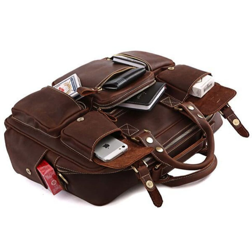 Сумка чоловіча Vintage 14075 шкіряна Коричнева