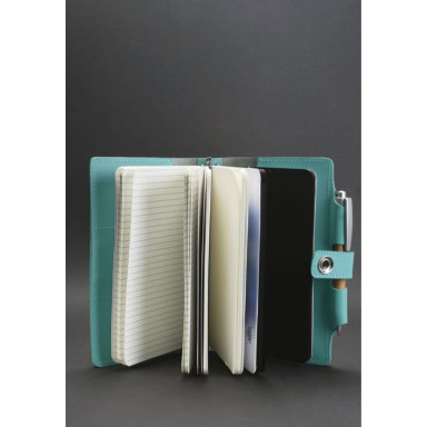Women's leather notebook (Soft-book) 4.0 turquoise