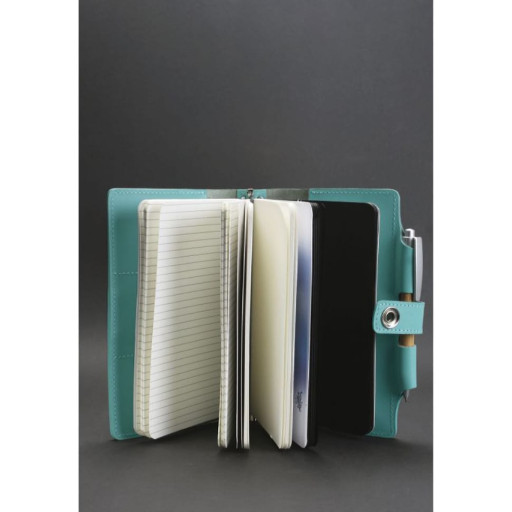 Жіночий шкіряний блокнот (Софт-бук) 4.0 бірюзовий