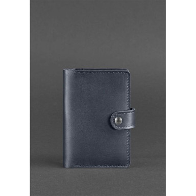 Leather passport cover 3.0 navy blue