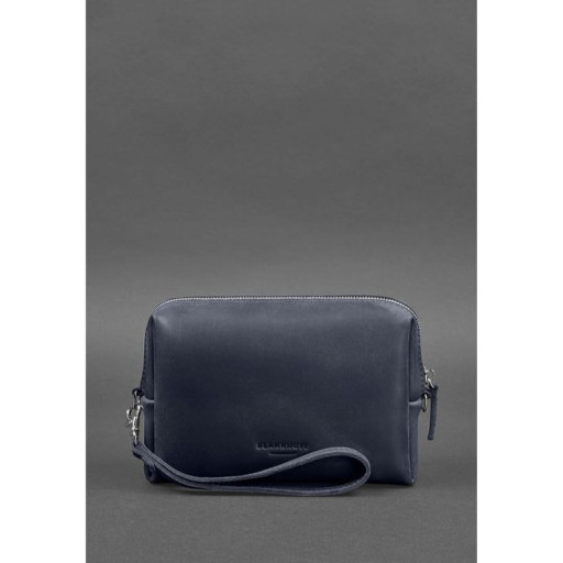 Шкіряна косметичка-несесер 3.0 Темно-синя Crazy Horse