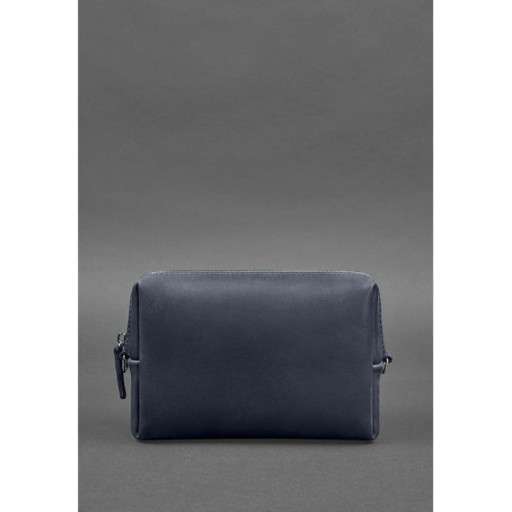 Шкіряна косметичка-несесер 3.0 Темно-синя Crazy Horse