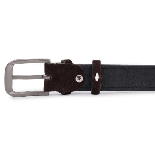 Замшевий ремінь для жінок Vintage 20782 Темно-коричневий