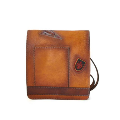 Pratesi BCO182/24 - Messanger Medium Cross Body Bag в шкіряній шкірі Bruce Cognac