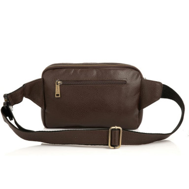 Brown leather belt bag FC-0741-3md from TARWA