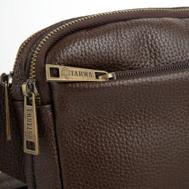 Brown leather belt bag FC-0741-3md from TARWA