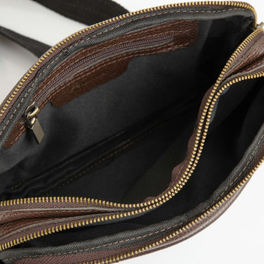 Brown leather belt bag FC-0741-3md from TARWA