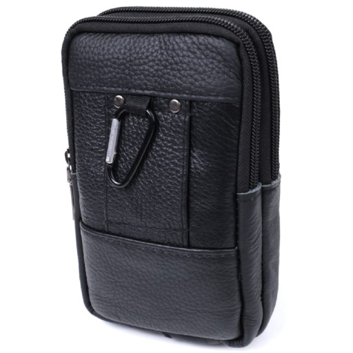 Чоловіча сумка на пояс із натуральної шкіри Vintage 22736 Чорний