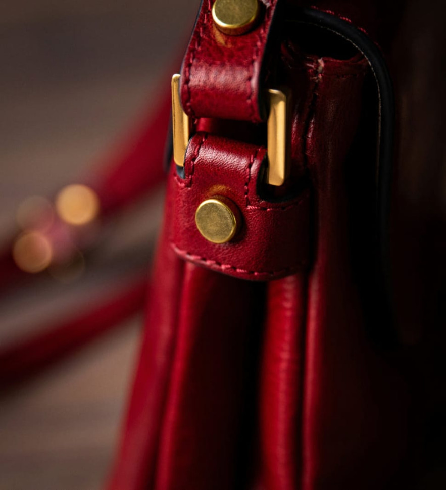 Шкіряна сумка через плече для жінок - Sophie's Choice - Червоний колір - Time Resistance 5243801