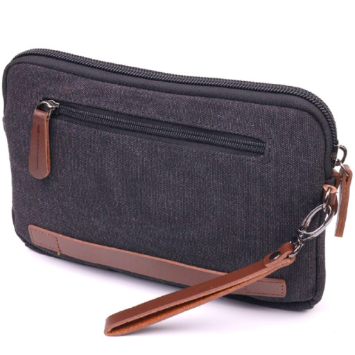 Зручна чоловіча барсетка текстильна 21258 Vintage Чорна