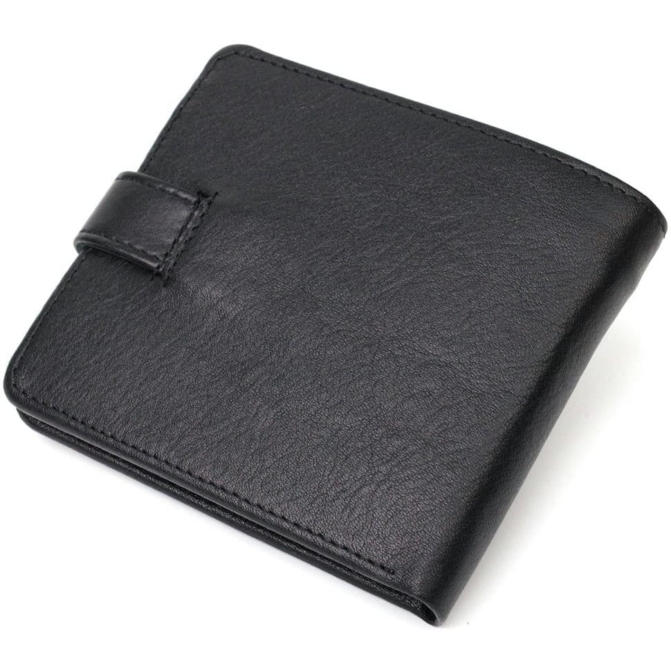 Зручний чоловічий гаманець з натуральної шкіри BOND 22062 Чорний