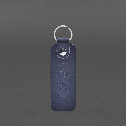 Шкіряний брелок для Авто Mercedes темно-синій краст